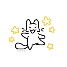 Un gatito rodeado de estrellas amarillas
