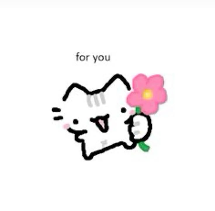 Un gatito que te regala una flor rosa